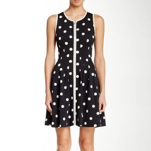 Betsey Johnson: Scuba Zipfront Polkadot Dress